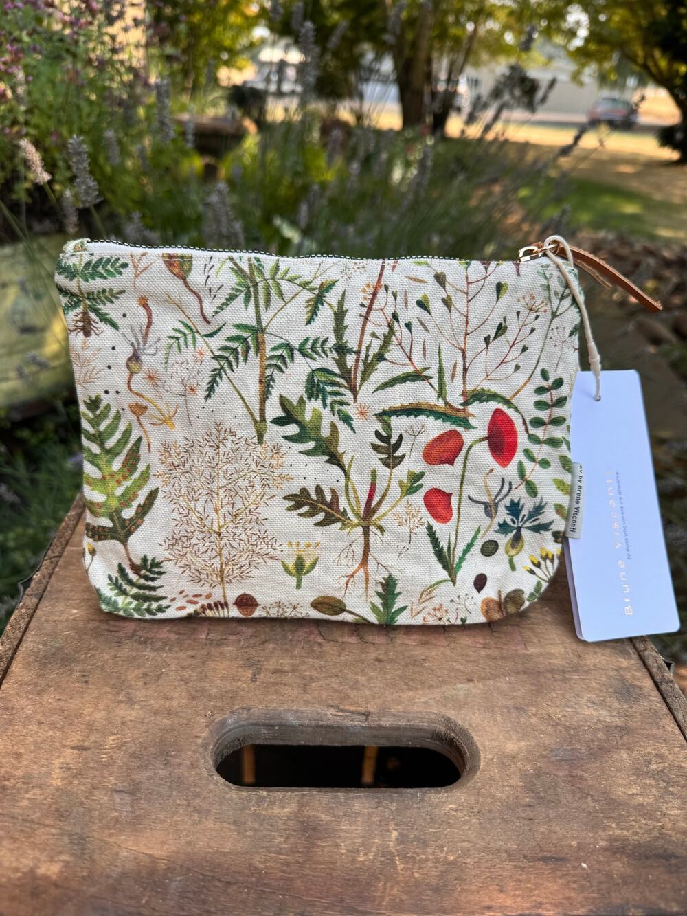 Woodland Berries Canvas Makeup Bag 9 x 6 Pouch Colorful Travel Bag NEW!